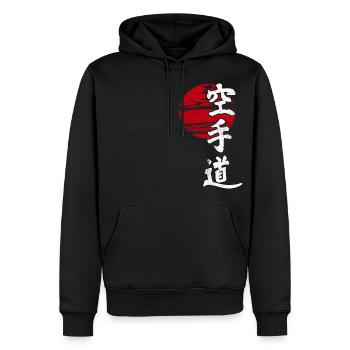 Karaté Soleil Art Martial Japon Rétro Kangi Idée - Sweat à capuche Premium bio Homme - noir - Devant - Nico (187cm)