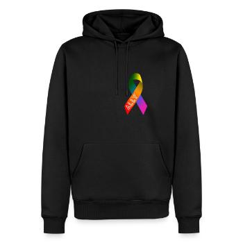 Boucle d’alliance de la communauté queer - Sweat à capuche Premium bio Homme - noir - Devant - Nico (187cm)