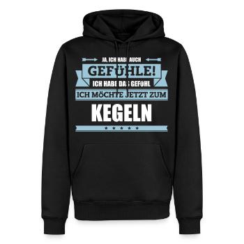 Lustiger Kegel Spruch - Männer Premium Bio Hoodie - Schwarz - Vorne - Nico (187cm)