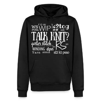 Gestrickte reden?, Weiß - Männer Premium Bio Hoodie - Schwarz - Vorne - Nico (187cm)
