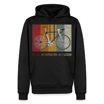 Fahrrad Radfahrer Fahrradfahren Bike Rad Geschenk - Männer Premium Bio Hoodie - Schwarz - Vorne - Nico (187cm)