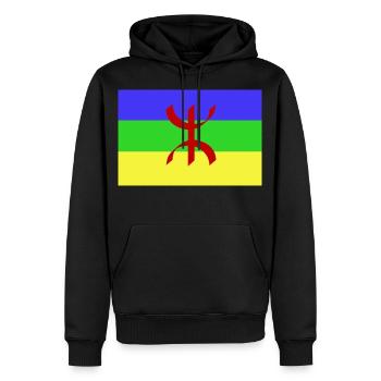 Drapeau flag Amazigh t-shirt - Sweat à capuche Premium bio Homme - noir - Devant - Nico (187cm)