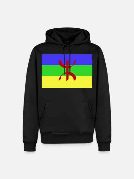 Flaggen-Amazigh-Flaggent-shirt - Männer Premium Bio Hoodie - Schwarz