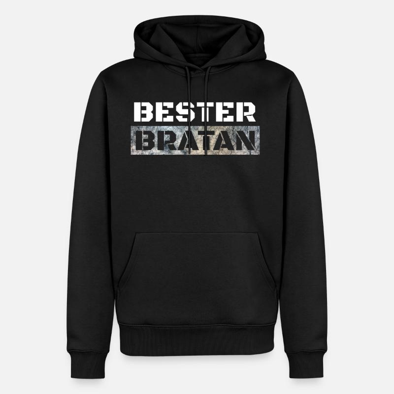 Bester Bratan Bruder Kumpel Digga - Männer Premium Bio Hoodie - Schwarz