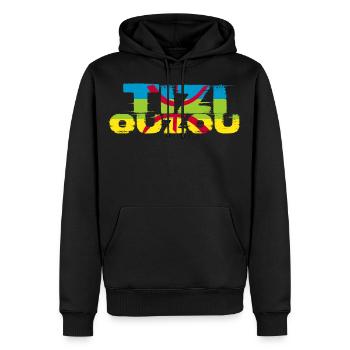Tizi Ouzou - Sweat à capuche Premium bio Homme - noir - Devant - Nico (187cm)