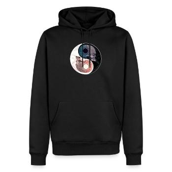 Ying Yang Karma - Männer Premium Bio Hoodie - Schwarz - Vorne - Nico (187cm)
