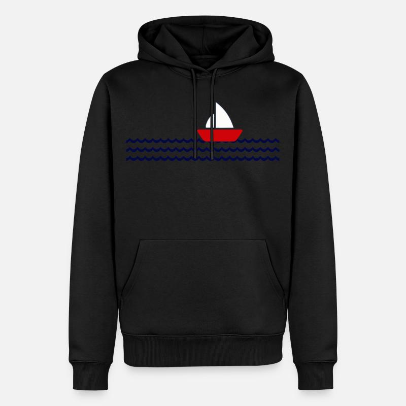 Voilier, mer - Sweat à capuche Premium bio Homme - noir