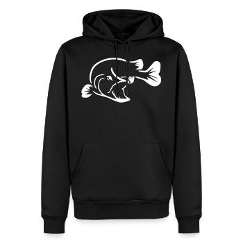 Pêche au brochet - Sweat à capuche Premium bio Homme - noir - Devant - Nico (187cm)