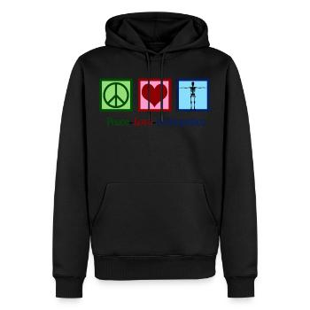 Peace Love Orthopedics - Men’s Premium Organic Hoodie - black - Front - Nico (187cm)
