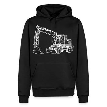 Bagger Radbagger Schaufelbagger weiß - Männer Premium Bio Hoodie - Schwarz - Vorne - Nico (187cm)