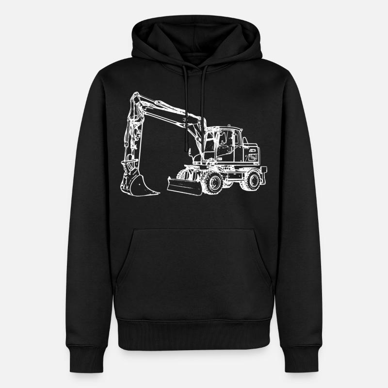 Bagger Radbagger Schaufelbagger weiß - Männer Premium Bio Hoodie - Schwarz