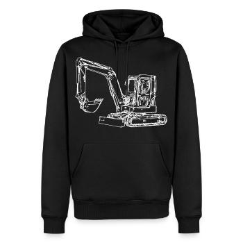 Cuillère sur chenilles pour -excavatrice blanche - Sweat à capuche Premium bio Homme - noir - Devant - Nico (187cm)