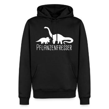 Vegetarier Pflanzenfresser Dinosaurier Geschenk - Männer Premium Bio Hoodie - Schwarz - Vorne - Nico (187cm)
