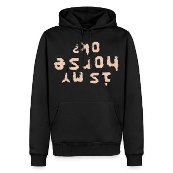 Est-ce que mon cheval va bien? - Sweat à capuche Premium bio Homme - noir - Devant - Nico (187cm)