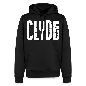 BONNIE & CLYDE Partnerlook - Männer Premium Bio Hoodie - Schwarz - Vorne - Nico (187cm)