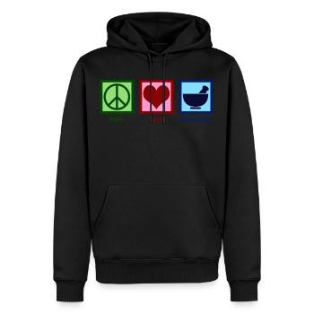 Peace Love Homeopathy - Men’s Premium Organic Hoodie - black - Front - Nico (187cm)