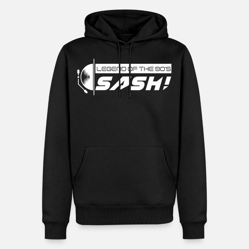 DJ SASH ! Turntable Logo - Sweat à capuche Premium bio Homme - noir