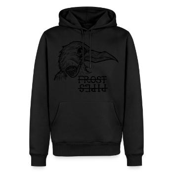 Frost Pipes Die Krähe - Männer Premium Bio Hoodie - Schwarz - Vorne - Nico (187cm)