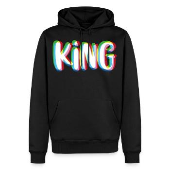 King - Queen Partnershirt - Männer Premium Bio Hoodie - Schwarz - Vorne - Nico (187cm)