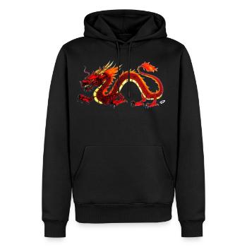Roter Drache - Männer Premium Bio Hoodie - Schwarz - Vorne - Nico (187cm)