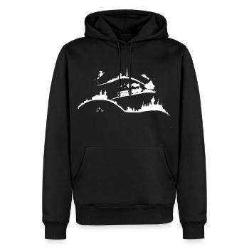 Doris Brocken transp02blanc - Sweat à capuche Premium bio Homme - noir - Devant - Nico (187cm)