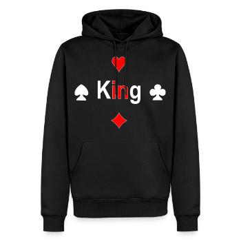 King - Männer Premium Bio Hoodie - Schwarz - Vorne - Nico (187cm)