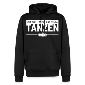 aus dem Weg ich muss tanzen Party Festival Musik - Männer Premium Bio Hoodie - Schwarz - Vorne - Nico (187cm)