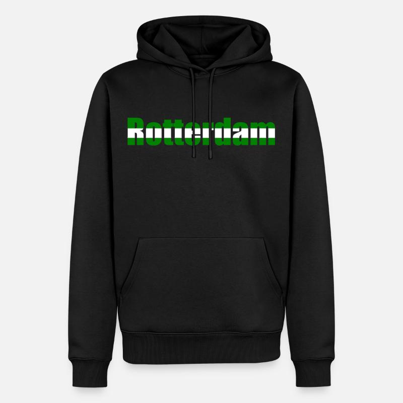 Rotterdam - Männer Premium Bio Hoodie - Schwarz