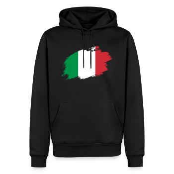 Drapeau italien drapeau italien - Sweat à capuche Premium bio Homme - noir - Devant - Nico (187cm)