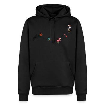 Der Klang der Stille - Männer Premium Bio Hoodie - Schwarz - Vorne - Nico (187cm)