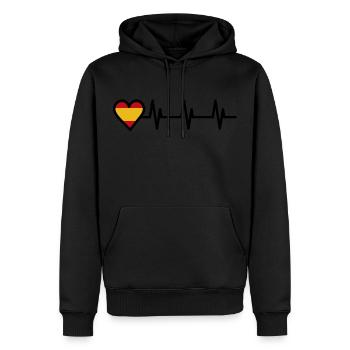 Electrocardiogramm Herz Spanien - Männer Premium Bio Hoodie - Schwarz - Vorne - Nico (187cm)