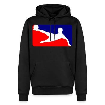 Fussball Soccer - Männer Premium Bio Hoodie - Schwarz - Vorne - Nico (187cm)