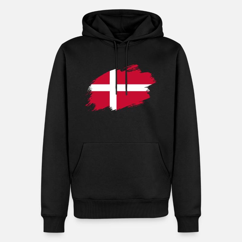 Danemark drapeau danois Drapeau - Sweat à capuche Premium bio Homme - noir