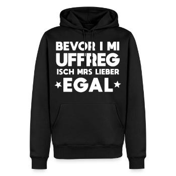 Bevor I Mi Uffreg - Männer Premium Bio Hoodie - Schwarz - Vorne - Nico (187cm)