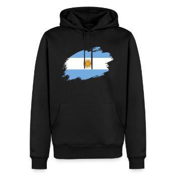 Argentine Drapeau Argentine drapeau - Sweat à capuche Premium bio Homme - noir - Devant - Nico (187cm)