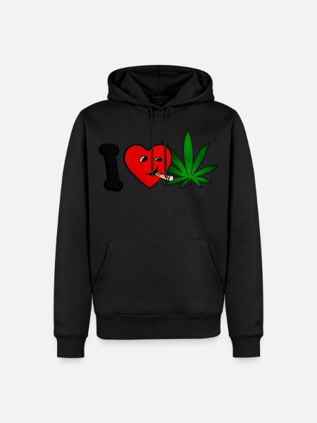 J’aime fumer de l’herbe - Sweat à capuche Premium bio Homme - noir