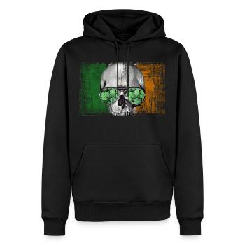 Irlande - Sweat à capuche Premium bio Homme - noir - Devant - Nico (187cm)