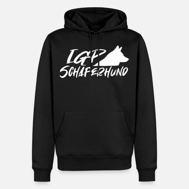 IGP Berger Allemand Blanc - Sweat à capuche Premium bio Homme - noir