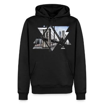 Brooklyn Bridge New York City Amerika USA - Männer Premium Bio Hoodie - Schwarz - Vorne - Nico (187cm)
