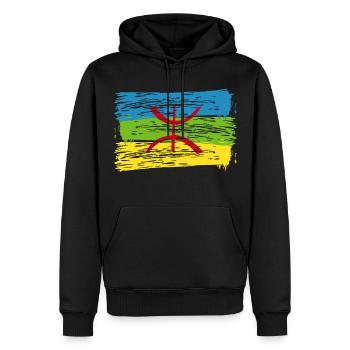Amazigh Flagge - Männer Premium Bio Hoodie - Schwarz - Vorne - Nico (187cm)