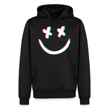 DEAD SMILE 3D - Männer Premium Bio Hoodie - Schwarz - Vorne - Nico (187cm)