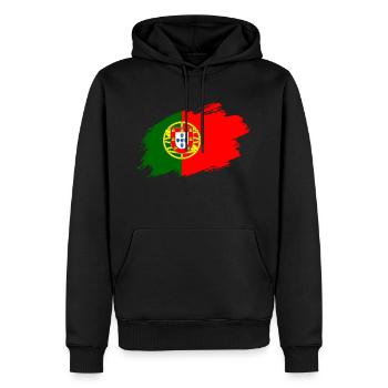Drapeau de pavillon portugais Portugal - Sweat à capuche Premium bio Homme - noir - Devant - Nico (187cm)