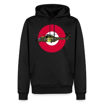EH101 Sauvetage de l'armée de l'air royale danoise - Sweat à capuche Premium bio Homme - noir - Devant - Nico (187cm)