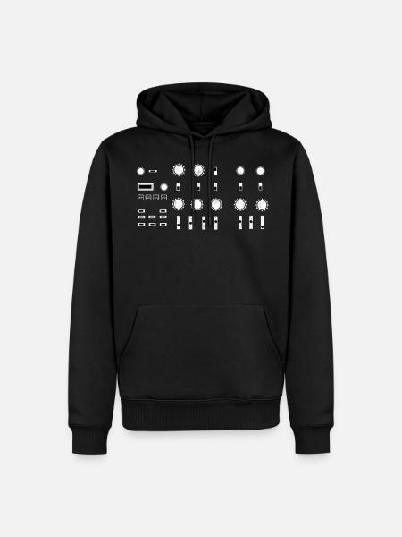 Synthesizer Synth Audio Analog Wellen - Männer Premium Bio Hoodie - Schwarz