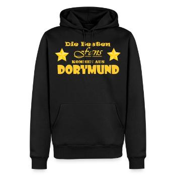 Dortmund Fans - Männer Premium Bio Hoodie - Schwarz - Vorne - Nico (187cm)