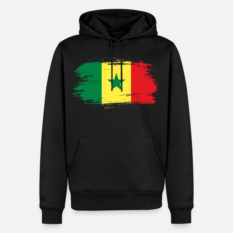 Drapeau drapeau sénégalais - Sweat à capuche Premium bio Homme - noir