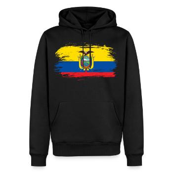 Drapeau drapeau Equateur - Sweat à capuche Premium bio Homme - noir - Devant - Nico (187cm)