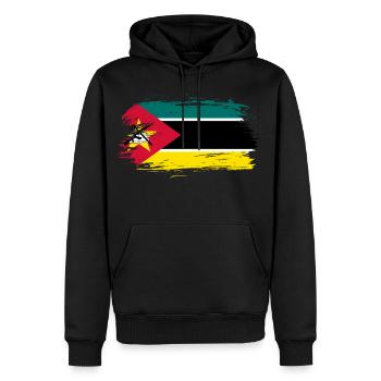 Mozambique ensign flag - Men’s Premium Organic Hoodie - black - Front - Nico (187cm)