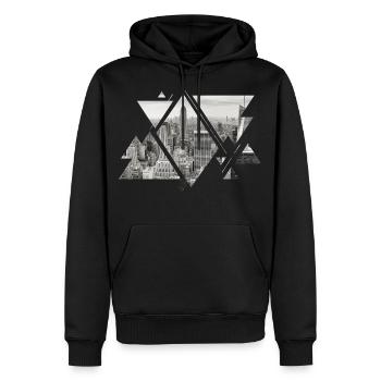 New York City NYC USA Amerika Skyline Stadt - Männer Premium Bio Hoodie - Schwarz - Vorne - Nico (187cm)