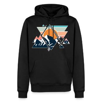 Nature Nature Mountains Mountains Sun Sun Hiking - Men’s Premium Organic Hoodie - black - Front - Nico (187cm)